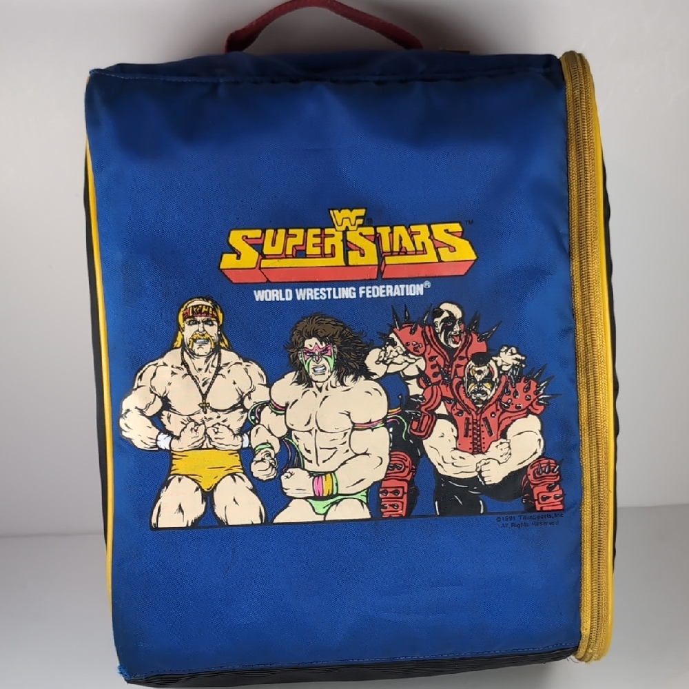 Vintage WWF Superstars Wrestling Bookbag Backpack 1991!!!!